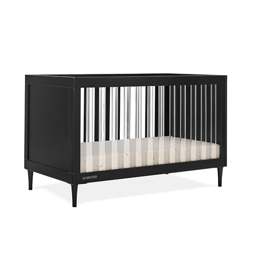 Delta Children Bowie 4-in-1 Convertible Acrylic Crib - Greenguard Gold Certified, Black Ebony