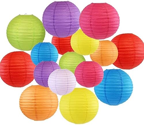 Paper Lanterns,Paper Lantern Paper Lantern Lamps Colorful Paper Lanterns Paper Hanging Lantern Ball for Wedding Birthday Party and Event Decor