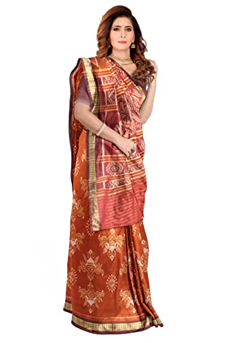 Image of Sambalpuri Handloom Saree Women's Cotton Saree Odisha Handloom Handmade Pure Cotton Khandua Natural Cotton Ikat Sambalpuri Saree For Women ikat Handloom Saree For Women 5SE9BC-495