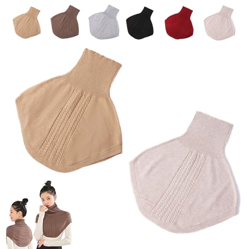 Soft & Warm High Neck Fake Collar, Fake Turtleneck Collar, Roseionly Pullover Dickey Collar for Women (2 Pcs-E)