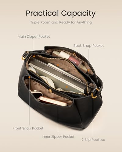 Image of LOVEVOOK Hobo Bag for Women with Three Large Compartments Waterproof Shoulder Handbags Purse for Work Shopping Travel