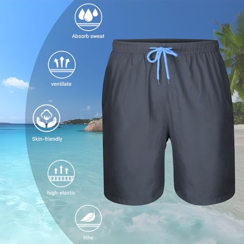 HEROBIKER Mens Swim Trunks Swimming Shorts Quick Dry Trunk with Mesh Lining for Beach Surfing Board4