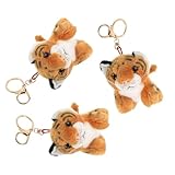TOYANDONA 3 piezas Llavero de Peluche Tigre Suave Accesorio Ligero para Mochila Bolsa y Fiesta de Cumpleaños Regalo Temático Animal para Adultos