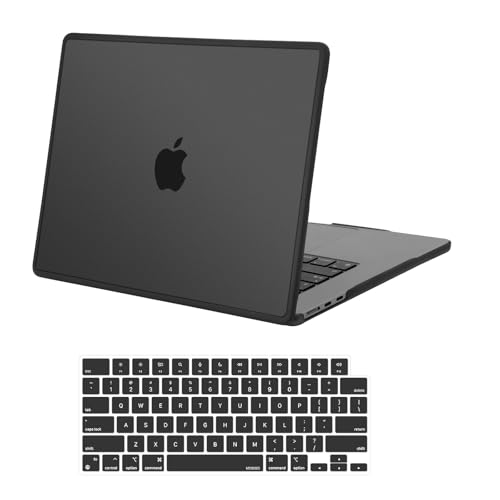 Image of MOSISO Compatible with MacBook Air 15 inch Case M5 2026 M4 M3 M2 2025-2023 | A3448 A3241 A3114 A2941, Soft TPU Frame Bumper Crack-Resistant Hard Shell Case & Keyboard Cover, Black