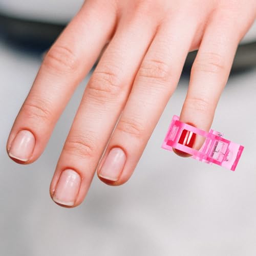 GANAZONO 20 clips para uñas rosa para manicura miniatura 7