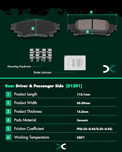 Image of SCITOO D908 D1391 8PCS Front and Rear Ceramic Brake Pad Sets | Fit 2014-2015 For Lexus For For IS250 2.5L