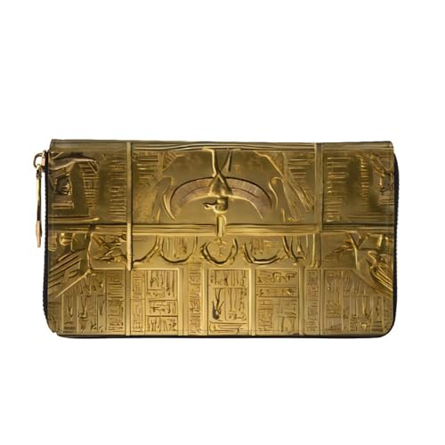 Egypt Hieroglyphics Long Leather Wallet,Large Capacity Soft Pu Leather Purse For Women With Multiple Card Slots Phone Pocket And Zipper Coin Purse Stylish Phone Card Holder Clutch2