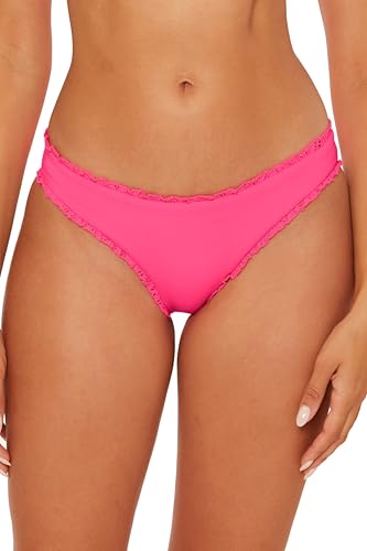 BECCA Women's Frills Hipster Bikini Bottom, Cheeky Coverage, Swimwear Separates