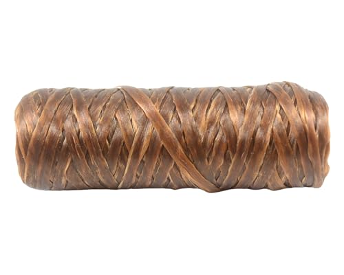 Kulay Brown Bobbin Artificial Deer Sinew Waxed Flat Poly Thread, 20 Yards, 5 Ply, 70 LB Test