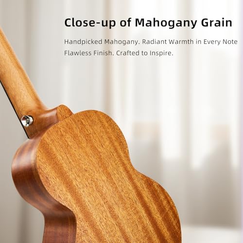 TOM 26-Inch Solid Mahogany Tenor Ukulele – Professional-Grade Ukelele for Performers & Enthusiasts, Deep Tone with D’Addario Strings, Premium Kit & Free Lessons (AM3-T) - Image 6