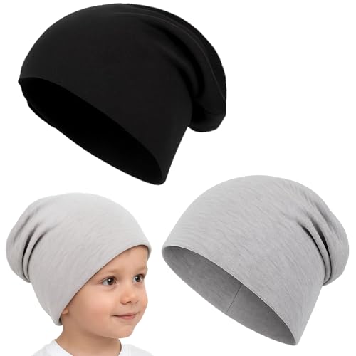 DvBCNMe Komfort Weich Beanie Kinder, 2 Stück Beanie Mütze für...