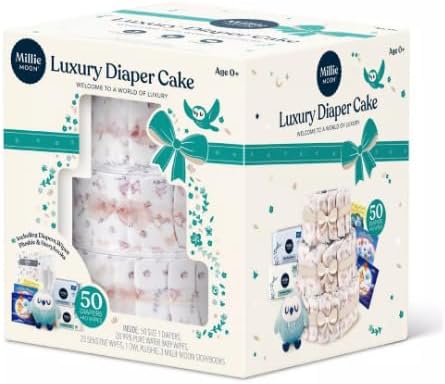 Millie Moon Luxury Diaper Cake - Size 1-50 Count - (1 Pack)