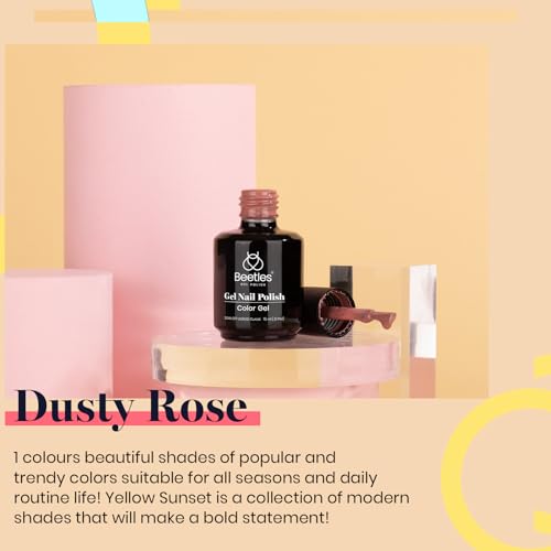 Image of Beetles Mauve Gel Nail Polish - 15ml Dusty Rose Pink Purple Gel Polish, Elegant Neutral UV LED Soak Off UV Nail Color, Long Lasting Glossy for Salon & Home Manicure