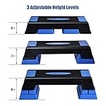 Goplus 30'' Aerobic Stepper with Risers, 5” 7” 9” Levels Height Adjustable, Workout Fitness Exercise Step Platform Trainer with Non-Slip Foot Pads, for Home/Gym - Image 2
