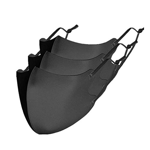 3 Pack Face Mask Black Face Mask Ice Silk Cotton Cloth Face Mask Reusable for Women or Men Adjustable Face Mask for Outdoors