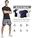 Dalavch 5 Pack Men’s Compression Shirts Short Sleeve Cool Dry Sports Athletic Workout Base Layer Undershirt T-Shirt Tops 2 Black 2 White 1 Blue Large