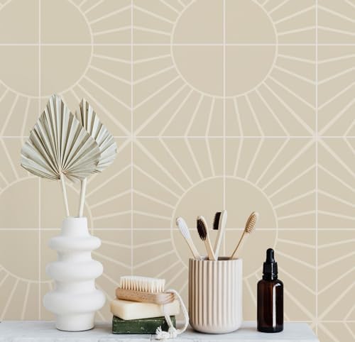 Fliesenaufkleber Set 20 Stück - Beige Seidenmatt Für Schnelle Renovierung
