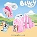Bluey Backpack for Girls - Fluffy Fur Pink Kids Backpack Travel Purse for Children & Toddler School Bag Rucksack Handbag Ideal for Nursery and Daily Use