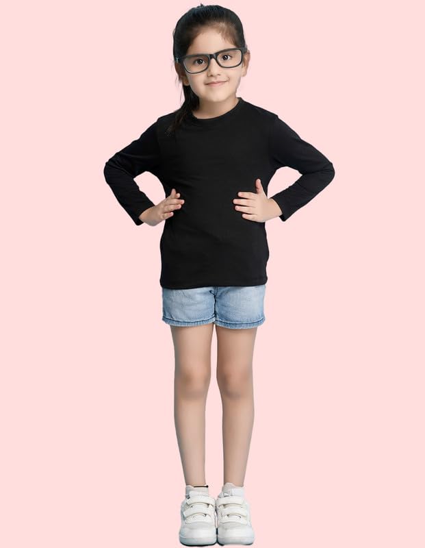 Image of Nusyl Girls Full Sleeves T-Shirt for Kids | Cute Printed Casual Wear | Soft Cotton Blend | Comfortable Regular Fit | 2-16 Years | Multiple Colors