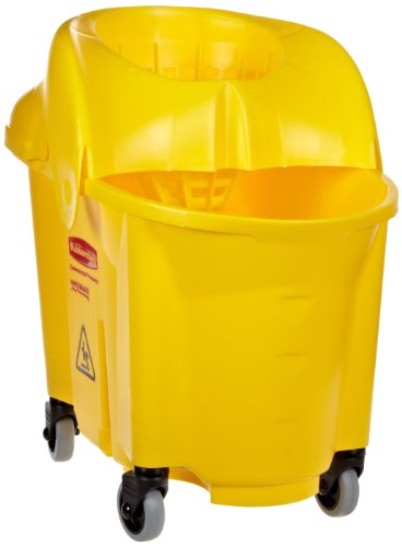 Rubbermaid Commercial Products WaveBrake 2.0 35 QT institution Mop Bucket with Wringer Set, Yellow