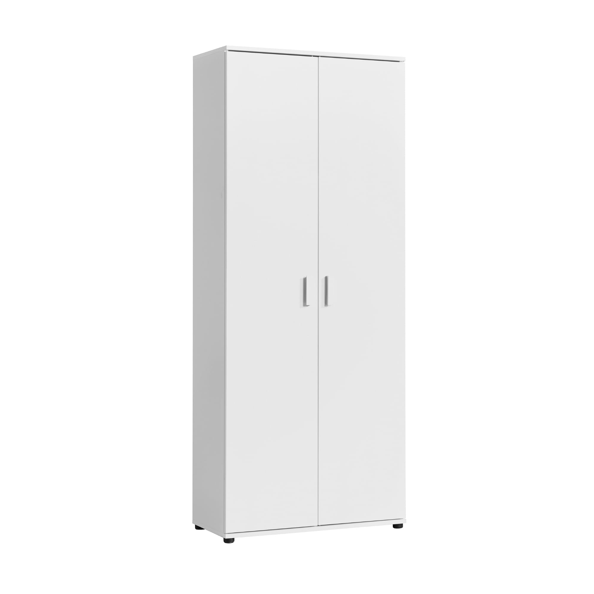 Home Collective Haushaltsschrank 75 cm breit mit Fach für Staubsauger, Putzschrank mit Einlegeböden für Reinigungsmittel, Besen & Wischer, für Hauswirtschaft, Flur & Keller, 75x35x184 cm (BxTxH), Weiß