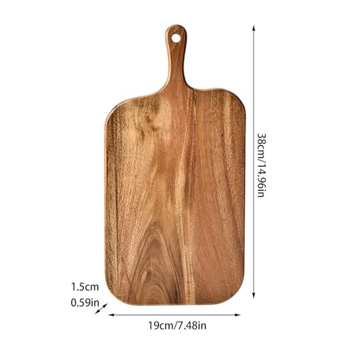 Tabla de cortar madera con mango, pequeña, para charcutería, tabla decorativa para cocina miniatura 3