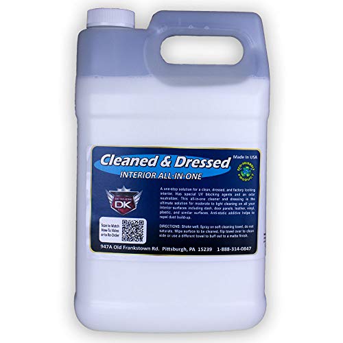 Detail King Cleaned & Dressed - Interior Dressing & Interior Car Cleaner - Car Odor Eliminator - for Plastic and Vinyl - 1 Gallon
