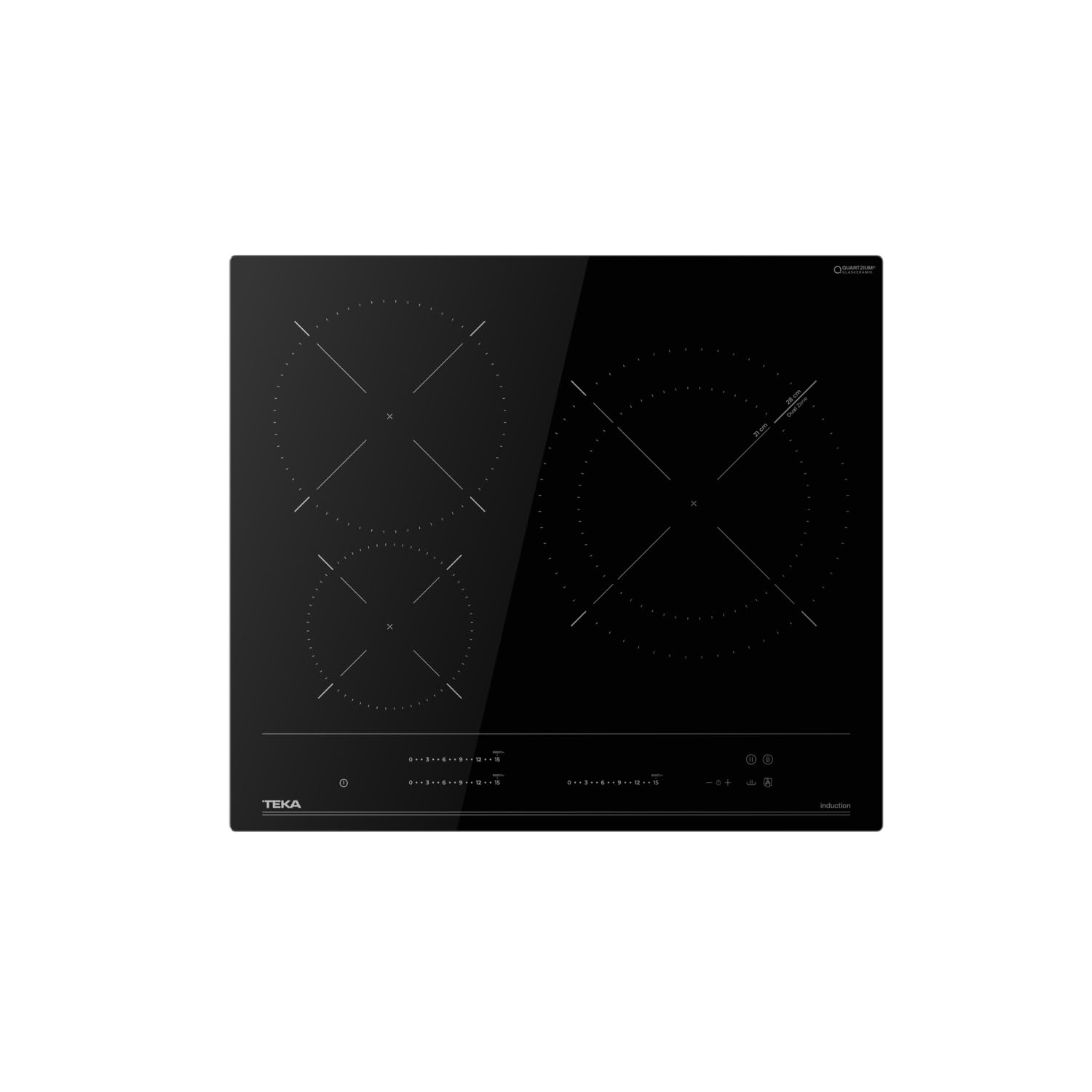 TEKA Placa Inducción 60 cm, Control Táctil Multislider, 3 Zonas, 15 Niveles