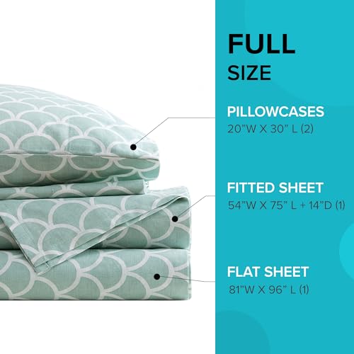 Image of Comfort Spaces 100% Cotton Percale Sheets Full Sheet Set 4 Pcs, Scales