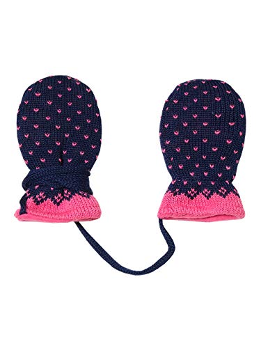 Preisvergleich Produktbild maximo Baby-Mädchen ohne Daumen mit Pünktchenmuster Handschuhe, Mehrfarbig (Pinkmeliert / Navy 4885), One Size (Herstellergröße: 6M)