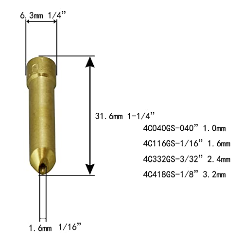 Image of RIVERWELD TIG Wedge Collet Short 4C332GS 3 /32 inch 2.4mm 20pcs | Fit DB SR WP 17 18 26 TIG Welding Torch