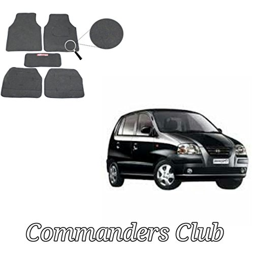 Commander Vinyl Car Floor Mat for Hyundai Santro Zing (Grey) - Set of 5