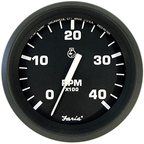 Faria 32842 Euro Tachometer Gauge 4000 RPM Diesel Mech Takeoff & VAR - 4"