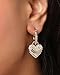 Juicy Couture Dangling Heart Charm Hoop Earrings for Women, Gold-Tone Heart Earrings with Rhinestones