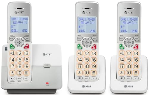 Image of AT&T EL1121-3 3-Handset DECT 6.0 Cordless Landline Phone | Caller ID, Simulated Full-Duplex Speakerphone, Backlit Display & Keypad, Quiet & ECO Mode