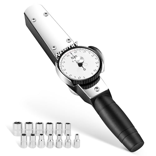 Image of NEWTRY Dial Torque Wrench, 0.5-5N.m, ±3% Accuracy, w / 4-14mm Sockets