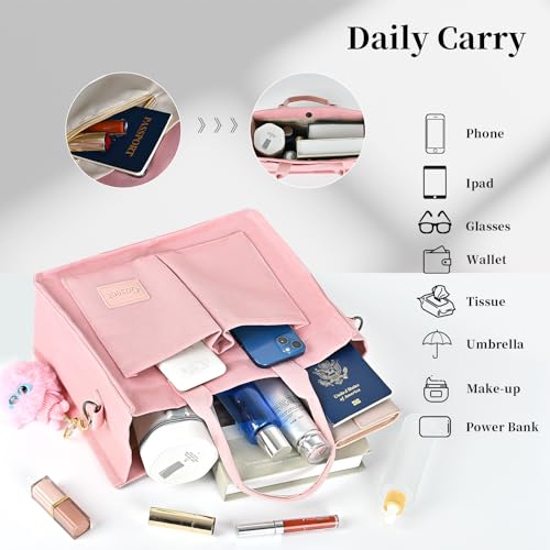 13.4" Gosect Women's Canvas Multi-Pocket Convertible Tote & Crossbody Shoulder Bag (2 Colors) - image 4