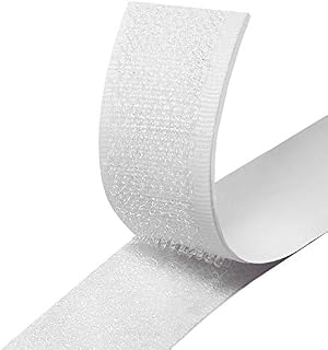 Hook and Loop Strip Tape, 8M Self-Adhesive Sticky Back Fastening Tape, 20mm Wide (White)