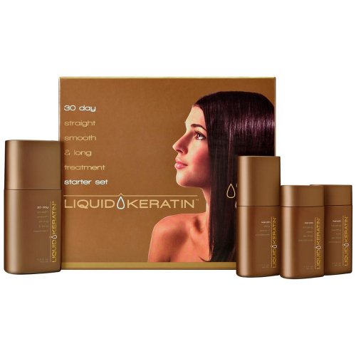 Liquid Keratin 30 Day Straight Smooth Strong & Long Treatment Starter Set: Treatment + Shampoo + Conditioner +