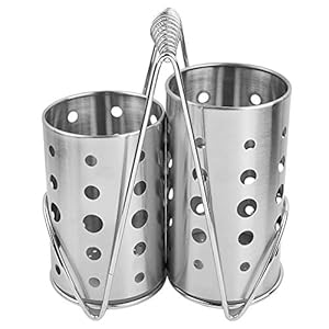 Keukengerei Houder Organizer, RVS Gebruiksvoorwerp Crock Flatware Caddy Eetstokjes Spatel Lepelhouder voor aanrecht