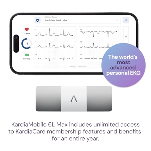 image for AliveCor KardiaMobile 6L Max EKG Monitor, FDA-Cleared Heart Monitor, M
