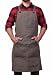 Hudson Durable Goods - Heavy Duty Waxed Canvas Work Apron with Tool Pockets (Grey), Cross-Back Straps & Adjustable up to XXL for Men & Women