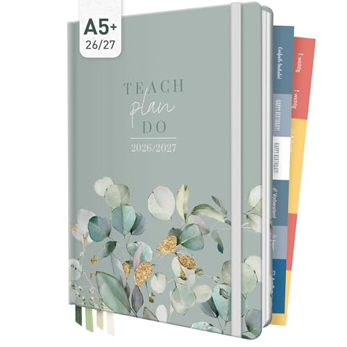 Agenda enseignant 2026/2027 format A5+ grand agenda scolaire rigide avec stickers