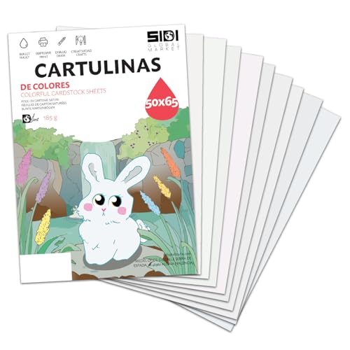 Papier cartonné blanc 50x65 cm 185g SIDI pour dessin et loisirs créatifs