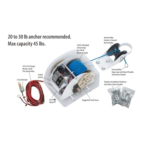 Cabrestante Eléctrico Ancla 12V con Control Remoto Inalámbrico miniatura 4