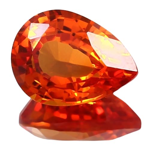 Pierre gemme saphir orange fabrication bijoux collier bague 12x9mm