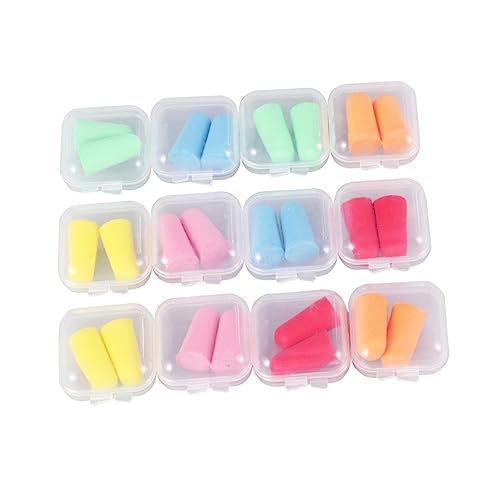 BEBEMOKO Noise Reduction Ear Plugs 12 Boxes Anti-Noise Sleep Earplugs for Snoring Safety Ear Plugs Noise Cancelling Quiet Sleeping for Travel Study Work
