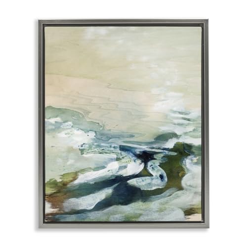 Abstract Beach Waves Splash, 24 x 30 Inch Canvas in Floater Frame