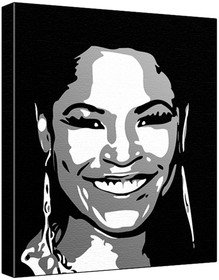 Nia Long (100% Original Painting. Not A Print ) Acrylic Paint On Deep Framed Canvas (60 x 50 x 1.8 cm) 3-Colour Black/Grey/White-image-44