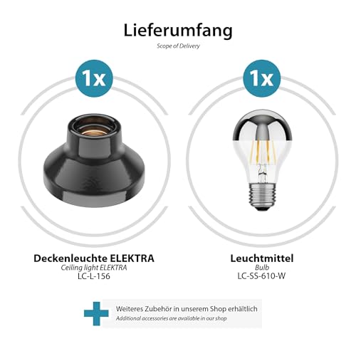 Ledscom.de Plafoniera in porcellana Elektra